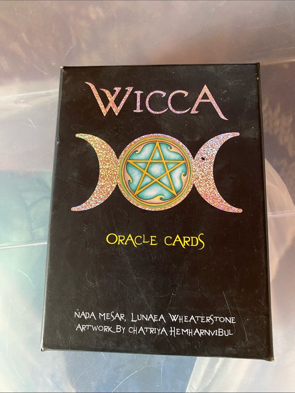 Wicca Oracle Cards - Black Box with Triple Moon Design